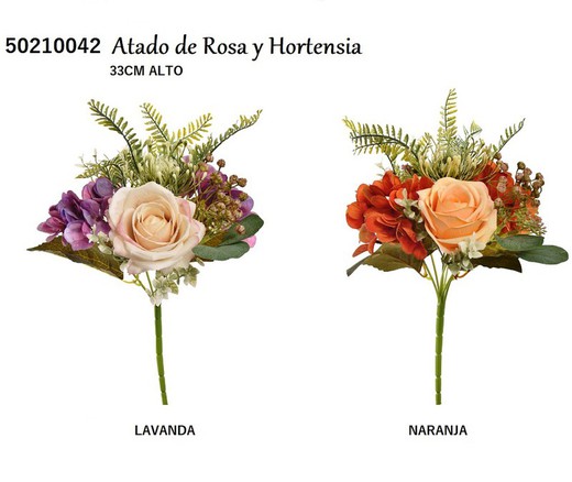 Bouquet Romántico de Rosas y Hortensias Artificiales