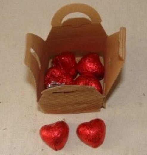 Coração de caixa de doces