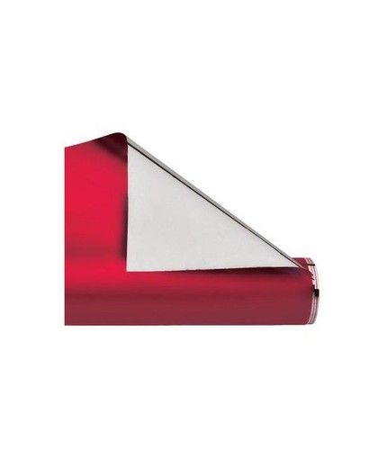 CELLOPHANE MÉTALLISÉE ROUGE ET ARGENT 70cm. X 50mts.