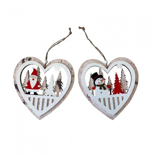 Pendentif Coeur de Noël Père Noël-Poupée 18Cm (2U.)