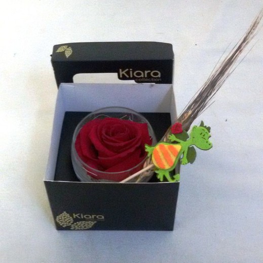 Cristall amb Roses Preservades Premium Sant Jordi
