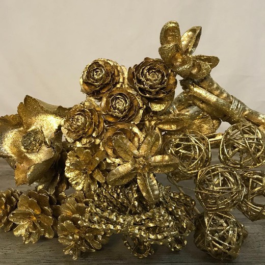 Pacote de flores secas de ouro de Natal