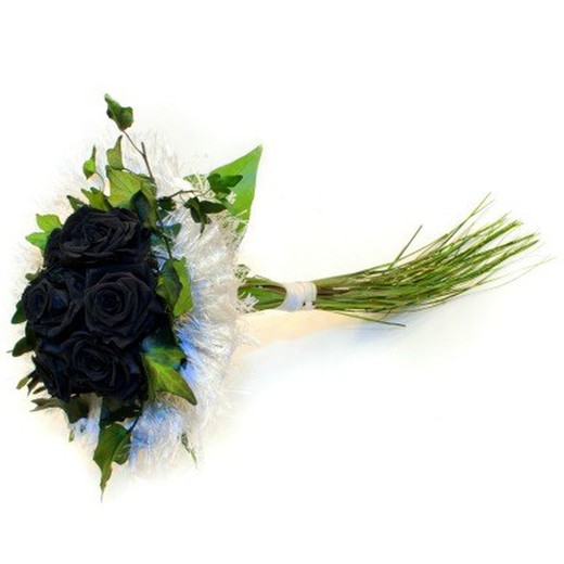 Bouquet de mariée avec des roses noires