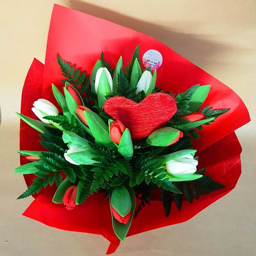 Bouquet de 15 tulipes pour la Saint-Valentin