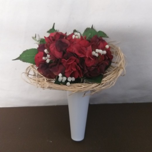 Vaso funerario hortensia roja