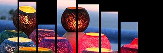 Velas, quinqués e tochas