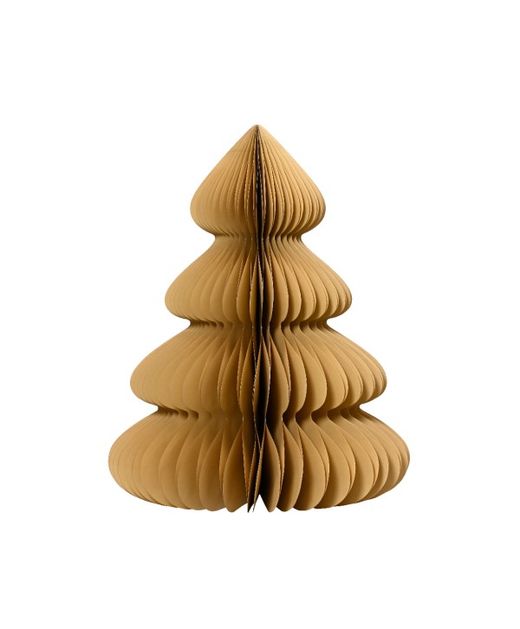 Árbol de Papel Natural Y Borde de Oro Ø72 X H90Cm.