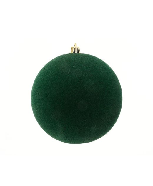 Bola de Navidad de Terciopelo Verde Pino Ø14Cm.