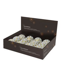 BOLA NADAL BLANCA AMB ESTRELLES OR Ø8cm. (12u.)