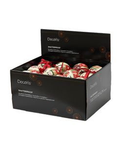 Boule de Noël avec Casse-Noisette et Noeud Rouge Diamètre 8Cm. (4U.)