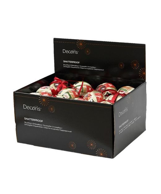 Boule de Noël avec Casse-Noisette et Noeud Rouge Diamètre 8Cm. (4U.)