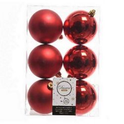BOLA NAVIDAD PLÁSTICO ROJO BRILL.+ MATE