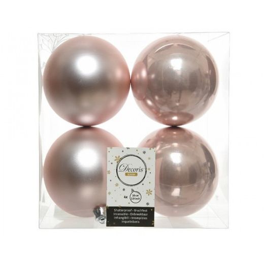 BOLA NAVIDAD PLÁSTICO ROSA BRILLANTE+ MATE