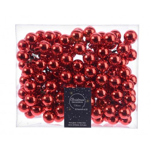 Bolas Navidad Rojas Brillantes - Ramillo Diámetro 2Cm 144U