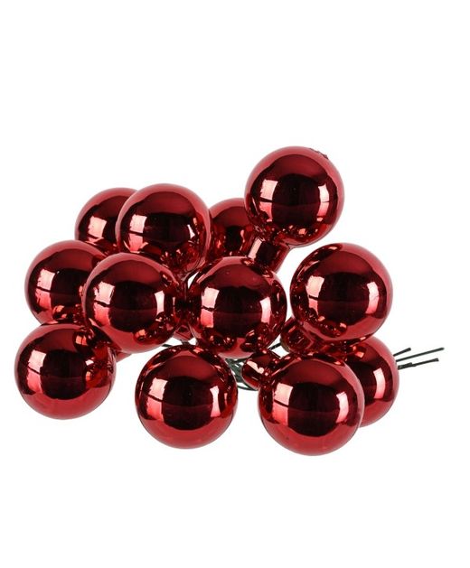Bolas Navidad Rojo Brillante - Ramillo Ø2,5Cm. (144U.)