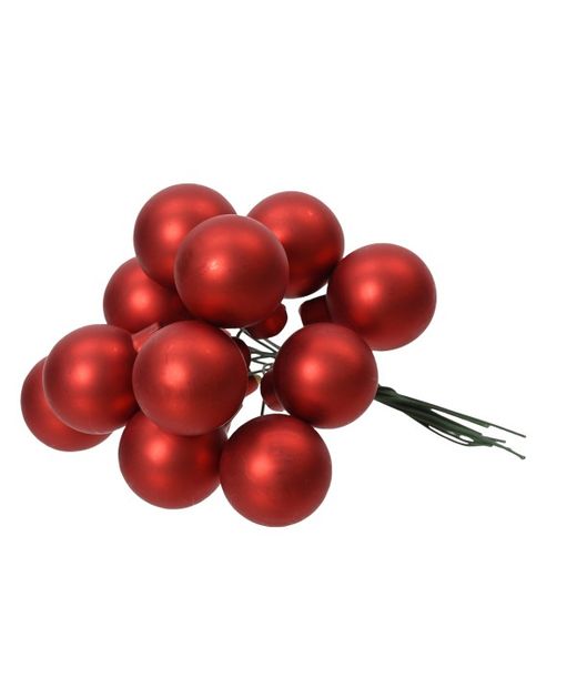 Bolas Navidad Rojo Mate - Ramillo Ø2Cm. (144U.)