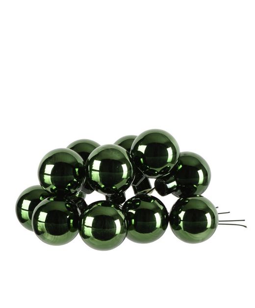 Bolas Navidad Verdes Oscuras Brillantes - Ramillo Ø2Cm. (144U.)