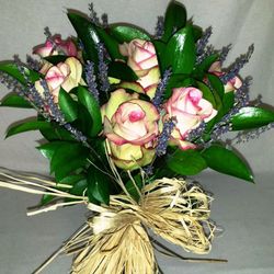 Bouquet de mariée de roses de campagne