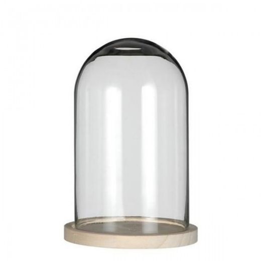 CAMPANA CRISTAL + BASE MADERA