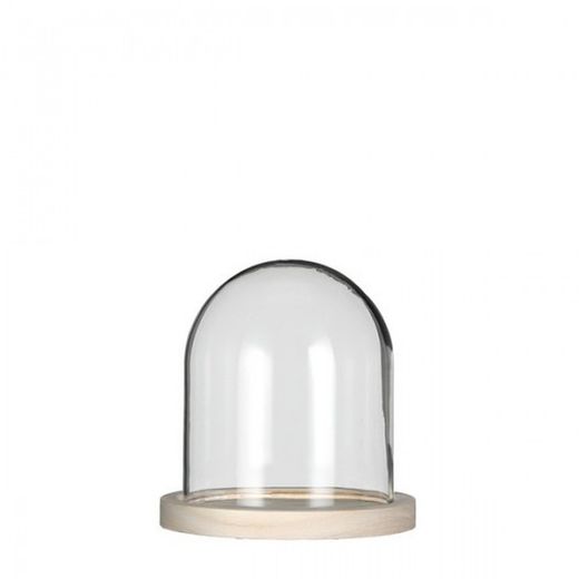 CAMPANA CRISTAL + BASE MADERA