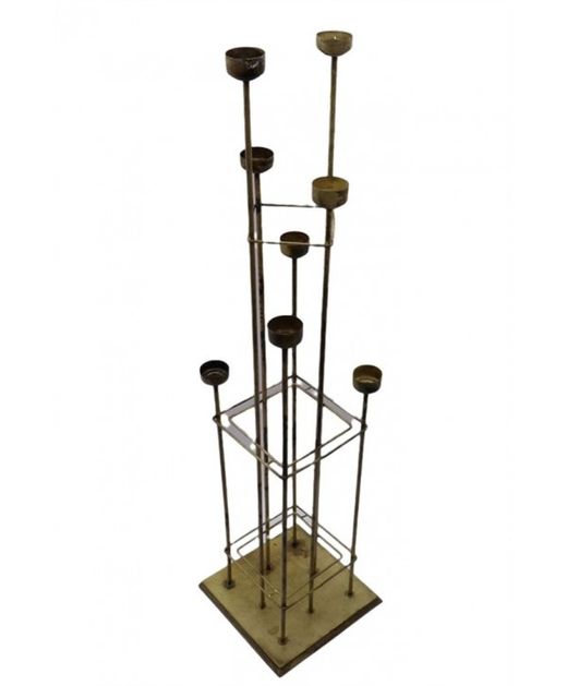 Candelabro de Metal de Oro Viejo (8 Velas) 30 X 30 X H126,5Cm.