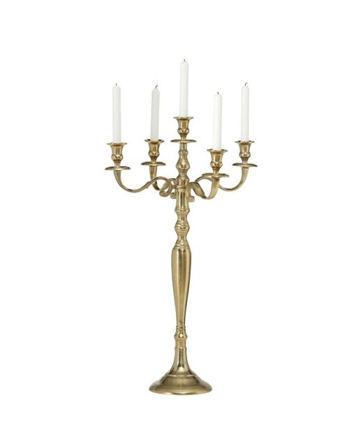 Candelabro de Metal Dorado (5 Velas) Ø 45 X H 77Cm.