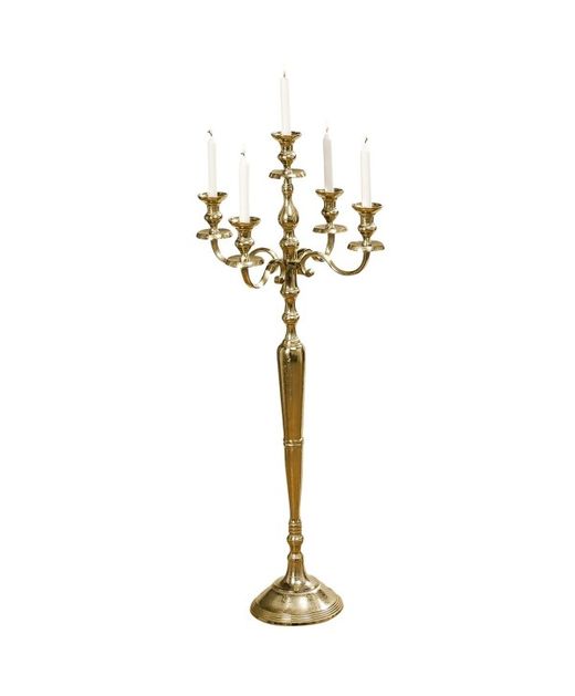 Candelabro de Metal Dorado (5 Velas) Ø 46 X H 120Cm.