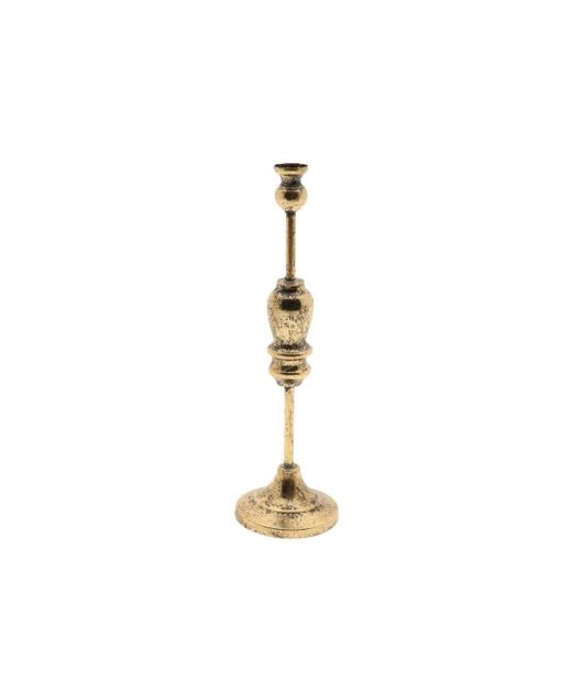 Candelabro de Metal Dorado Ø10,5 X H36Cm.