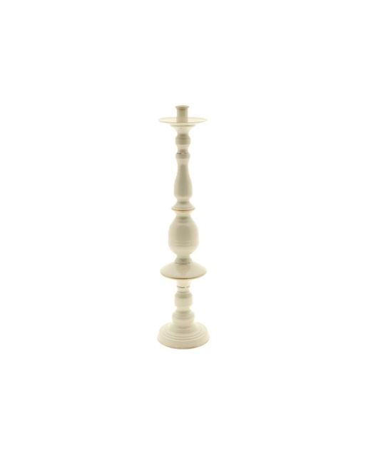 Candelabro de Metal Dorado Y Blanco Ø11X H47,5Cm.