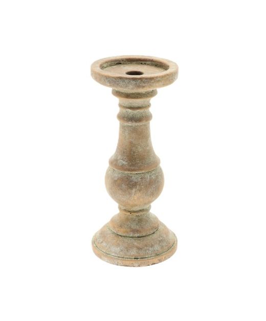 Candelabro de Piedra "Ava" Oro Envejecido Ø12,5 X H27Cm.