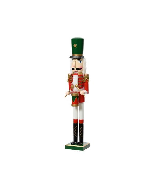 Cascanueces de Madera Verde Y Rojo 11 X 8 X H50Cm.