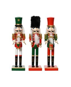 CASCANUEUS DE FUSTA BLANC VERD VERMELL 6 x 4,5 x H25cm. (Set 3u.)