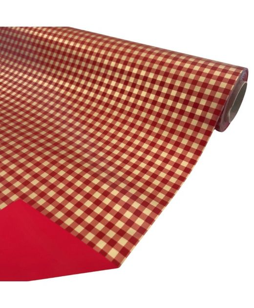Celofán Opak Cuadro Vichy Rojo/Oro 70 X 40M