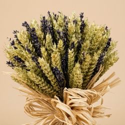 Centro Espigas Naturales con Lavanda Bajo