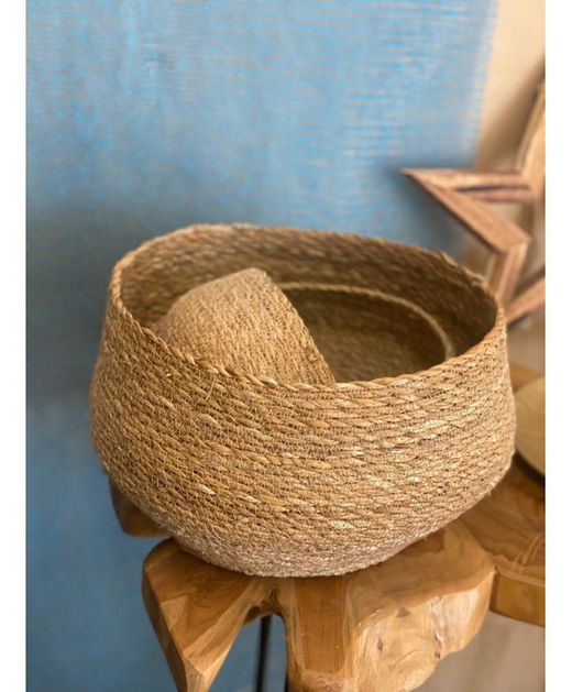 CESTA MACETA DE YUTE NATURAL REDONDO "PATIL Set 3 uds.