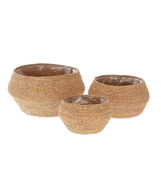 CESTA MACETA DE YUTE NATURAL REDONDO "PATIL Set 3 uds.