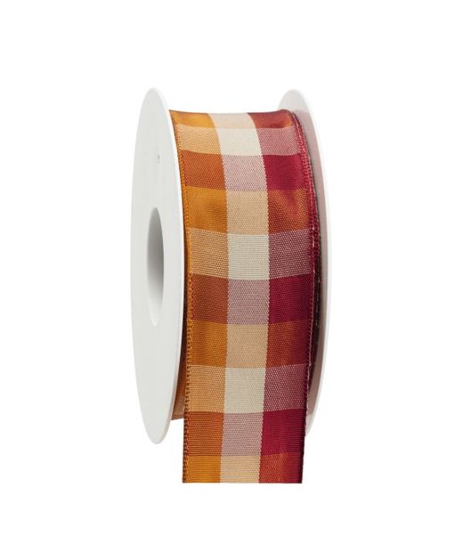 Cinta de Cuadros "Caracas" Naranja Crema Y Granate 40Mm. X 20Mts.