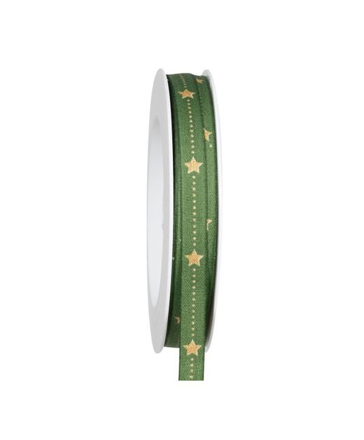 Cinta de Navidad Estrella "Mini Star" Verde Y Oro 10Mm. X 20Mts.