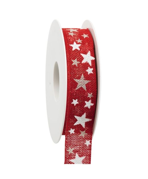 Cinta de Navidad Estrella Saco Rojo Y Blanco 25Mm. X 15Mts.