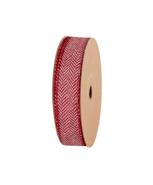 Cinta de Saco "Vela" Roja Y Blanca 25Mm. X 10Mts.