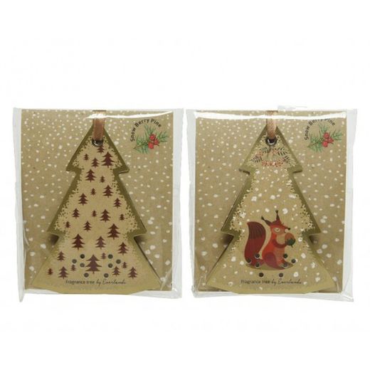 Colgante Árbol Papel+Ardilla 2,5X8,5Xh11,5Cm (2U)