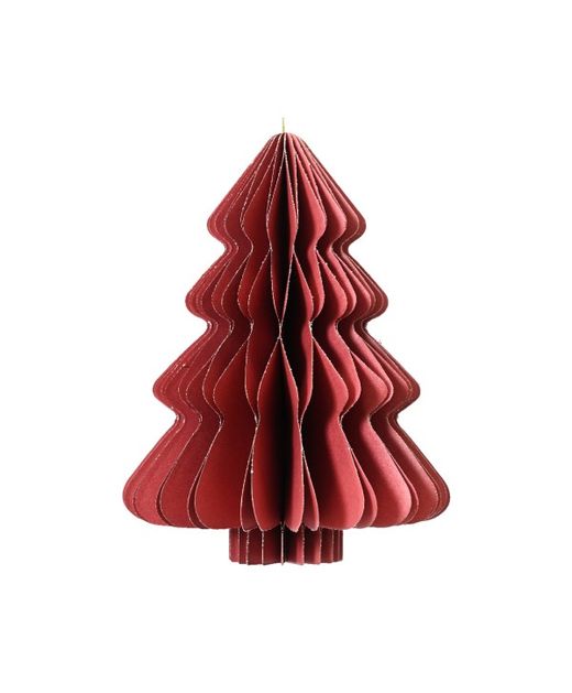 Colgante de Árbol de Papel Rojo Y Oro Ø30 X H40Cm. (3U.)