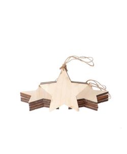 PINGENTE ESTRELA MADEIRA NATURAL