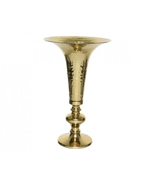 Copa de Metal Oro Con Pie 19 X 19 X H33Cm.