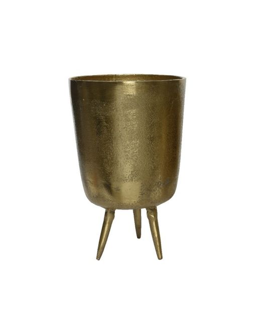 Copa de Metal Oro Con Tres Patas Ø15 X H24Cm.