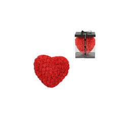 Coeur de rose en mousse rouge 23 X H 23Cm.