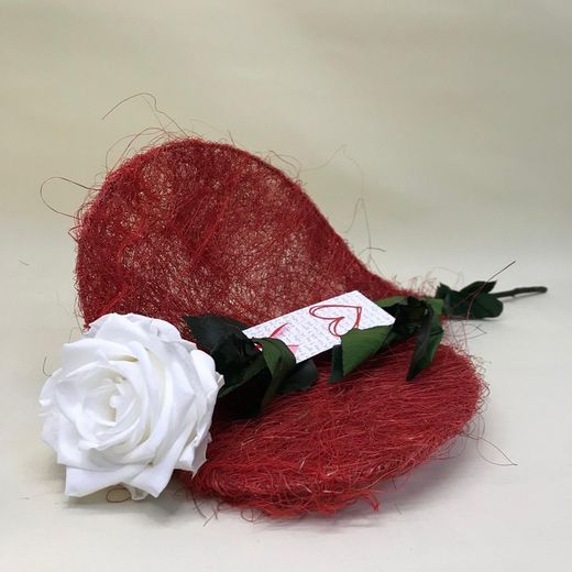Corazón Sisal con Rosa San Valentín preservada