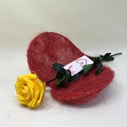 Corazón Sisal con Rosa San Valentín preservada