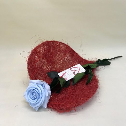 Corazón Sisal con Rosa San Valentín preservada