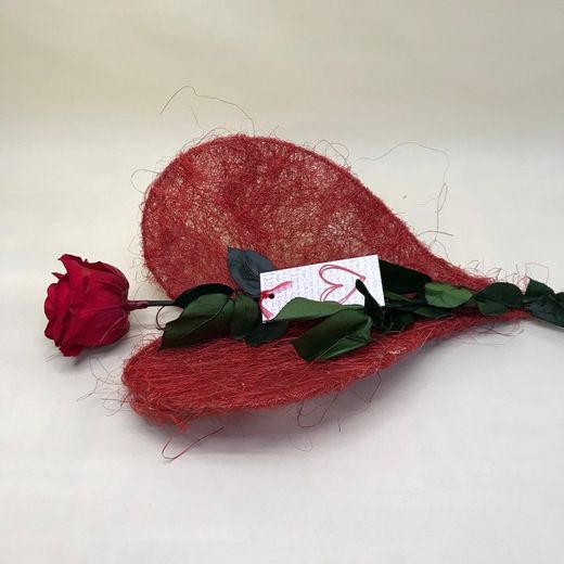 Corazón Sisal con Rosa San Valentín preservada